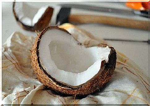 Broken coconut