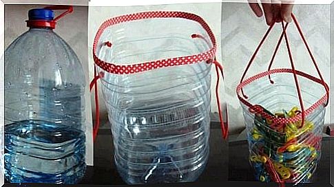 Recycling plastic bottles into unique baskets