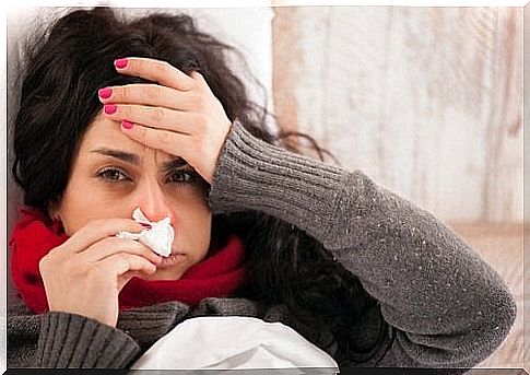 Woman who needs infusions to relieve flu symptoms