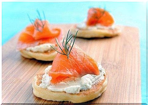 Blini with smoked salmon