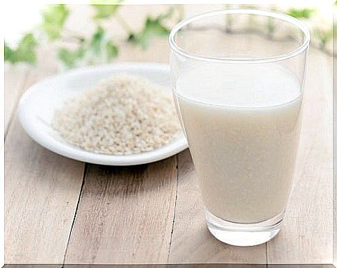 Rice milk in the glass